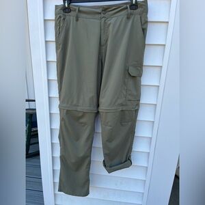 Women’s,Columbia Olive Green Pants with Convertible Feature
